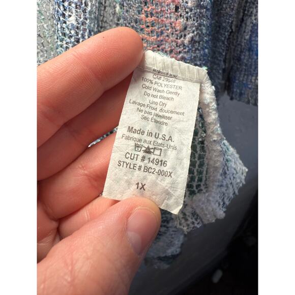 Jess & Jane mesh artsy kimono womenns 1X boho eclectic fairy grunge bohemian - Picture 5 of 7